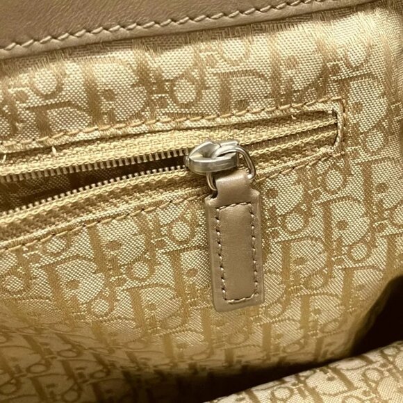 Auth DIOR/ChristianDior Rasta/Canaje Stitching Brown Leather Tote Bag - Picture 15 of 16